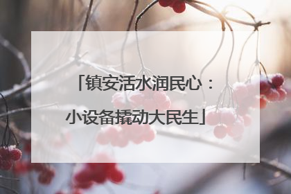 镇安活水润民心：小设备撬动大民生