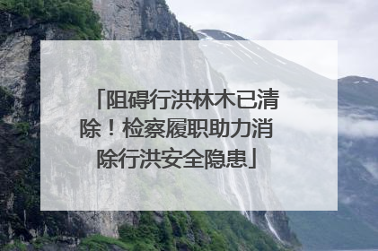 阻碍行洪林木已清除！检察履职助力消除行洪安全隐患