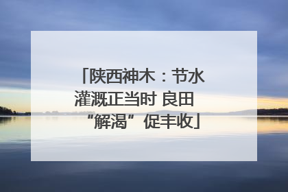 陕西神木：节水灌溉正当时 良田“解渴”促丰收