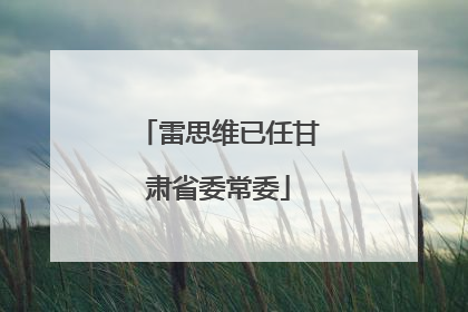 雷思维已任甘肃省委常委