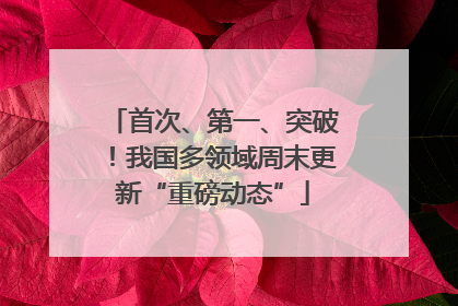 首次、第一、突破！我国多领域周末更新“重磅动态”