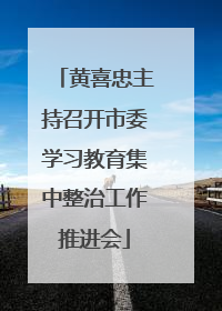 黄喜忠主持召开市委学习教育集中整治工作推进会