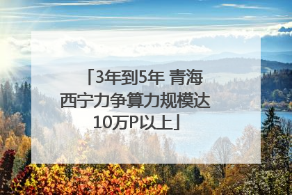 3年到5年 青海西宁力争算力规模达10万P以上