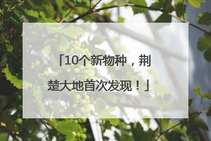 10个新物种，荆楚大地首次发现！
