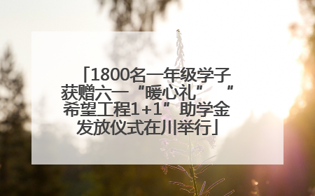 1800名一年级学子获赠六一“暖心礼” “希望工程1+1”助学金发放仪式在川举行