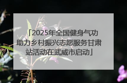 2025年全国健身气功助力乡村振兴志愿服务甘肃站活动在武威市启动