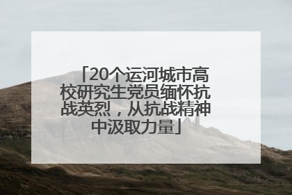 20个运河城市高校研究生党员缅怀抗战英烈，从抗战精神中汲取力量