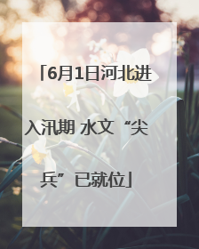 6月1日河北进入汛期 水文“尖兵”已就位