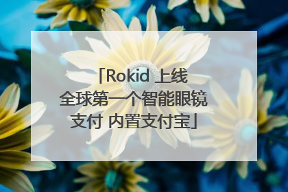 Rokid 上线全球第一个智能眼镜支付 内置支付宝
